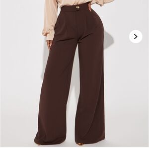 Fashion Nova Chocolate Wide-Leg Pants